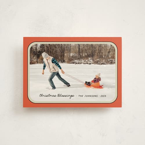 This is a caramel apple christmas postcards with standard by Anastasia Makarova called vintage vibe printing on signature in postcard