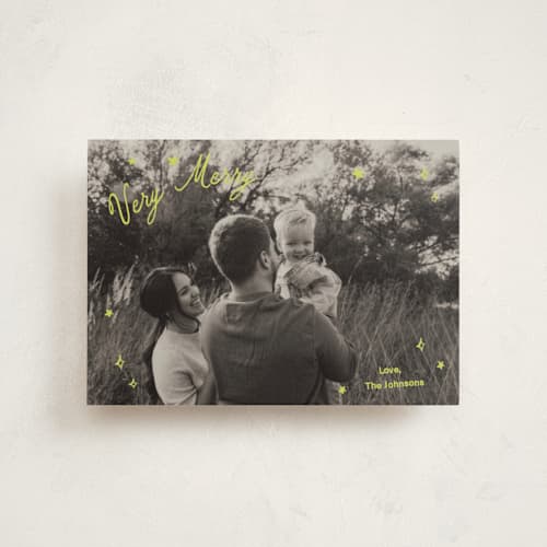 This is a citron christmas postcards with standard by Ani Somi called sparkle and cheer printing on signature in postcard