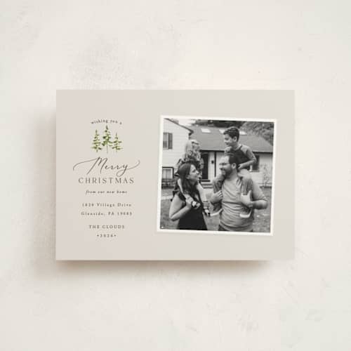 This is a slate christmas postcards with standard by Everett Paper Goods called little pines printing on signature in postcard