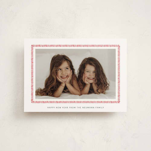 This is a candy cane christmas postcards with standard by Sara Hicks Malone called biscuit printing on signature in postcard