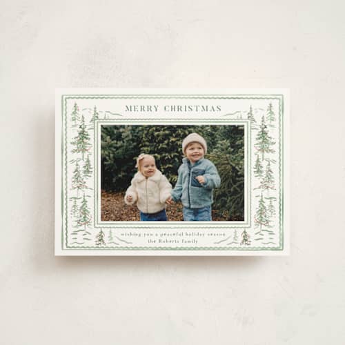 This is a forest christmas postcards with standard by Petra Kern called calm wonderland printing on signature in postcard