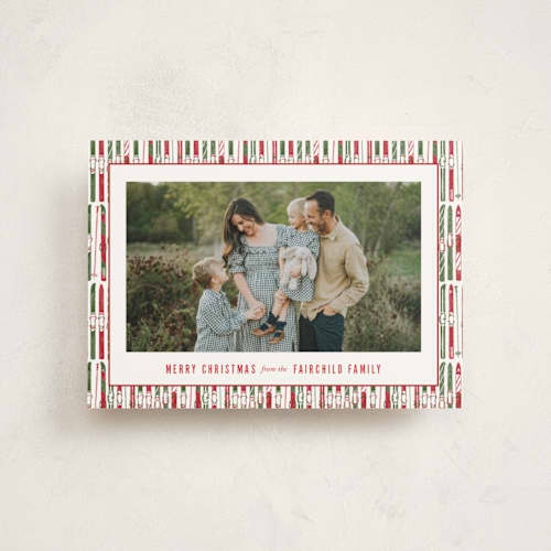 This is a santa christmas postcards with standard by Aubrey Fairchild called a ski christmas printing on signature in postcard