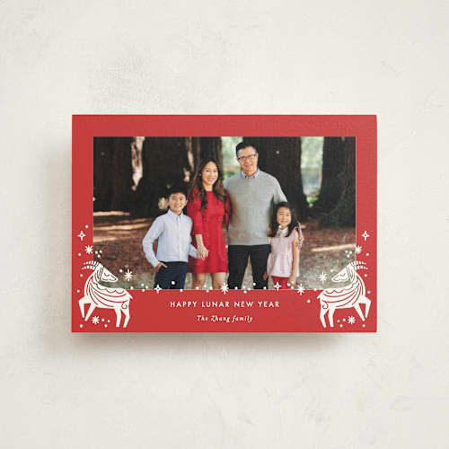 This is a peppermint chinese new year cards with standard by Bethan called lunar goat printing on signature in petite