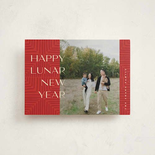 This is a apple chinese new year cards with standard by Pixel and Hank called lunar printing on signature in postcard