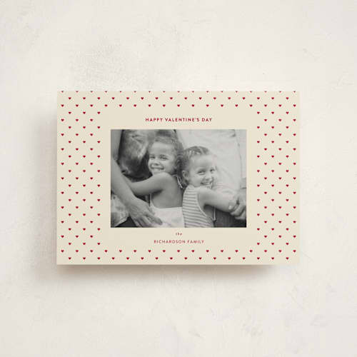 This is a cherry valentine postcards with standard by Ashlee Townsend called swiss hearts printing on signature in postcard