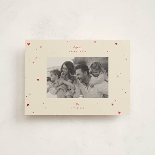 This is a cream valentine postcards with standard by Ellen Schlegelmilch called twinkling hearts printing on signature in postcard