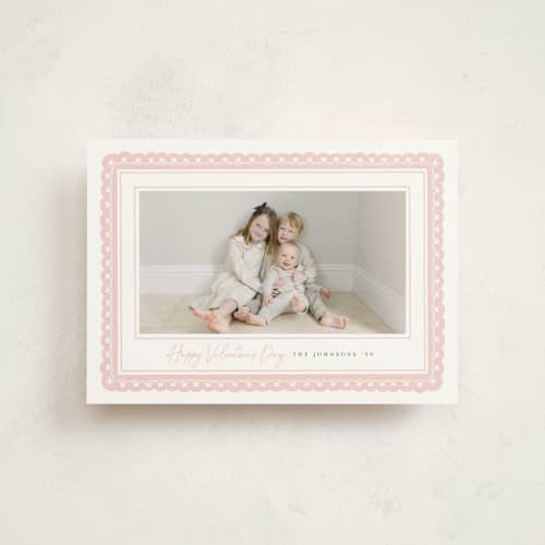 This is a petal valentine postcards with standard by Michelle Taylor called scallop hearts printing on signature in postcard
