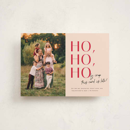 This is a blush valentine postcards with standard by Erica Krystek called a little late printing on signature in postcard