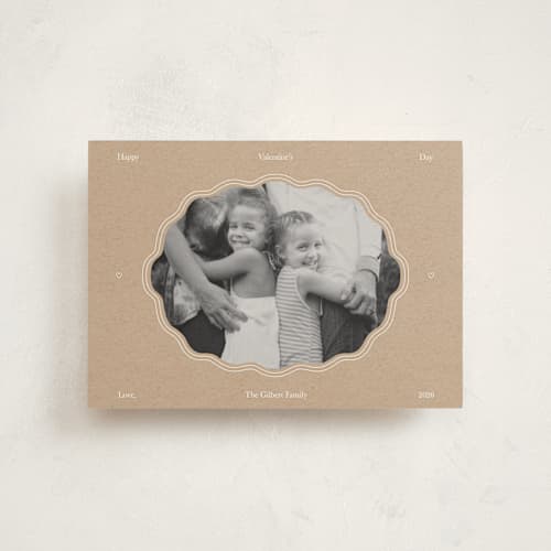 This is a wood valentine postcards with standard by Danielle Nakashima called modern squiggle frame printing on signature in postcard