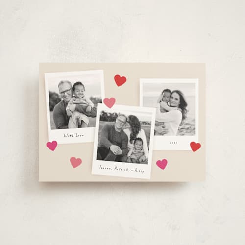 This is a marshmallow valentine postcards with standard by Morgan Kendall called instamatic printing on signature in postcard