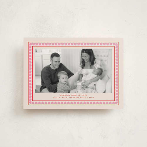 This is a strawberry valentine postcards with standard by Megan Davis called hygge printing on signature in postcard