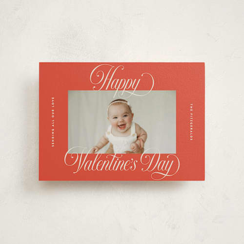 This is a apple valentine postcards with standard by Jackie Crawford called pretty script printing on signature in postcard