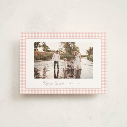 This is a cupcake valentine postcards with standard by Emily Betts called sweet gingham printing on signature in postcard