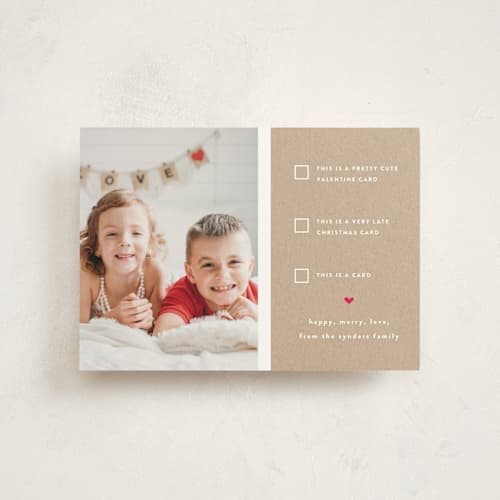 This is a kraft valentine postcards with standard by Susan Brown called pick one printing on signature in postcard