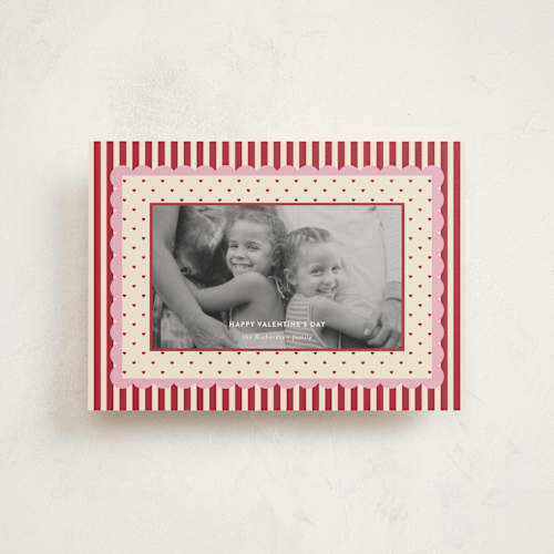 This is a cherry soda valentine postcards with standard by Ashlee Townsend called pattern on pattern printing on signature in postcard