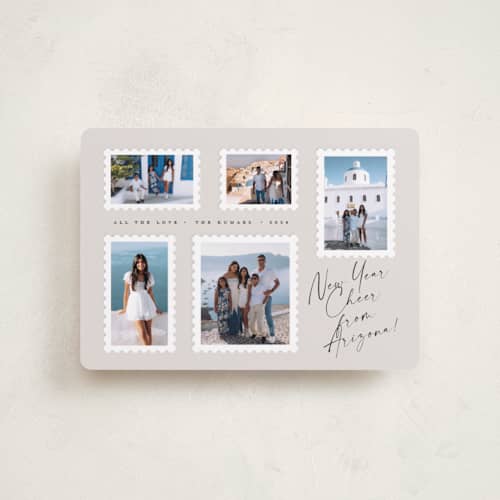 This is a ivory petite holiday cards with standard by Amy Payne called stamp collection printing on recycled smooth signature in petite