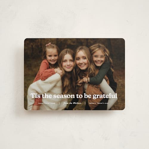 This is a snow petite holiday cards with standard by Annie Clark called warmth printing on recycled smooth signature in petite