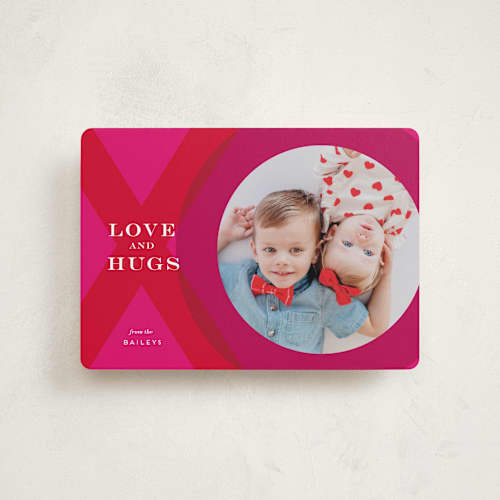 This is a magenta valentines day with standard by Penny Eversole called xo photo frame printing on recycled smooth signature in petite