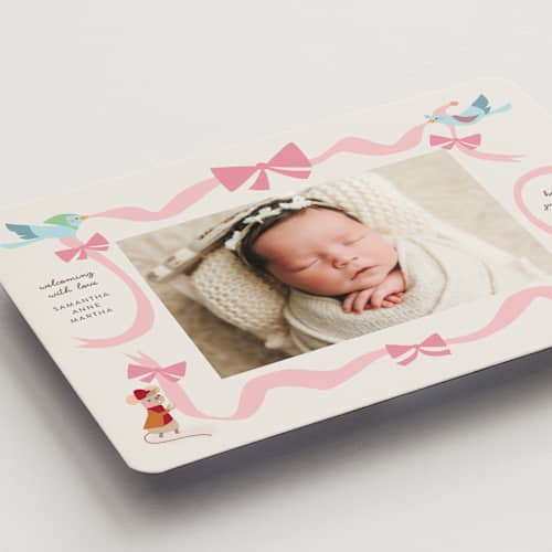 This is a blush birth announcement magnets with standard by Lori Wemple called disney cinderella birth announcement printing on magnet paper in magnet