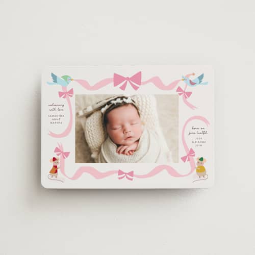 This is a blush birth announcement magnets with standard by Lori Wemple called disney cinderella birth announcement printing on magnet paper in magnet