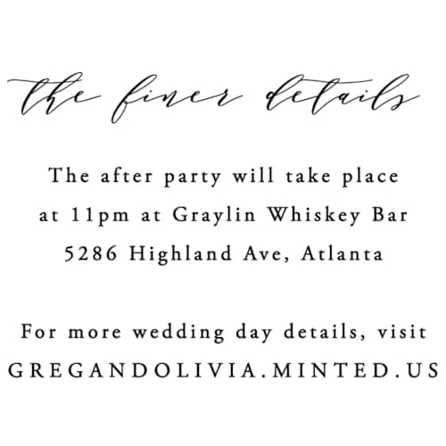 This is a lily enclosure cards with standard by Hooray Creative called classy type printing on signature in mini