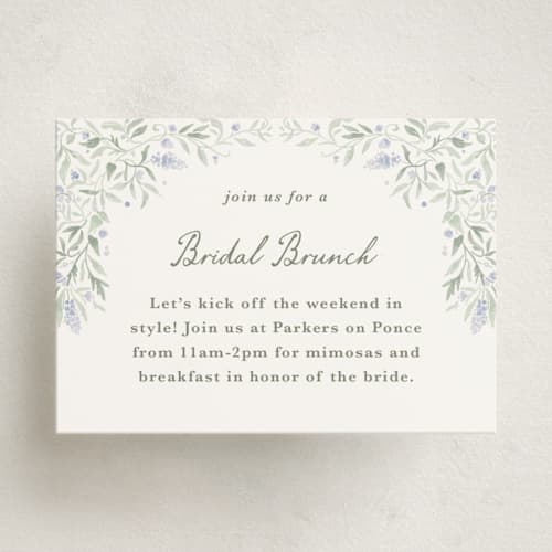 This is a periwinkle enclosure cards with standard by Kristen Smith called delicate vines printing on signature in mini