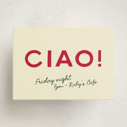 This is a pizzeria enclosure cards with standard by Ani Somi called trattoria printing on signature in mini