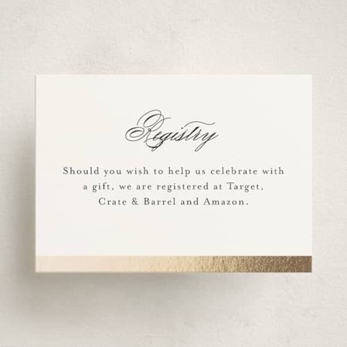 This is a cotton enclosure cards with foil pressed by Jennifer Postorino called gilded ampersand printing on signature in mini