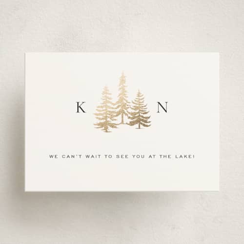 This is a snow enclosure cards with foil pressed by Stacy Maalouf called gilded forest printing on signature in mini