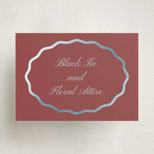 This is a burgundy enclosure cards with foil pressed by Baumbirdy called scallop frame printing on signature in mini