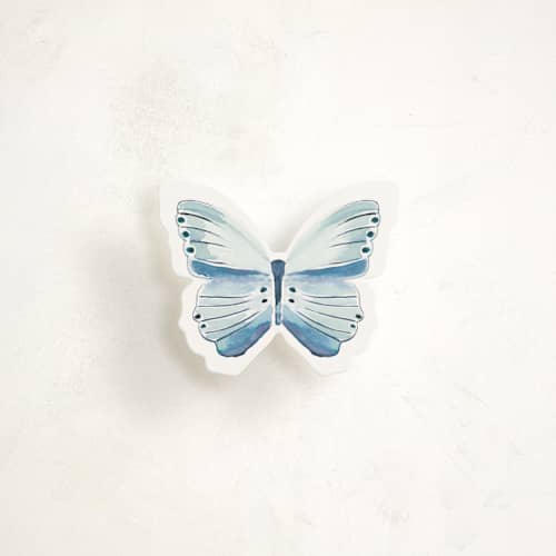 This is a sky blue insert cards with standard by Lucrecia Caporale called summer butterfly printing on signature in mini