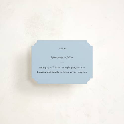 This is a sky enclosure cards with standard by Blustery August called tarte tatin printing on signature in mini
