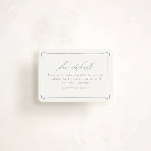 This is a pale cerulean enclosure cards with standard by Sabrin Deirani called ocean dreams printing on signature in mini