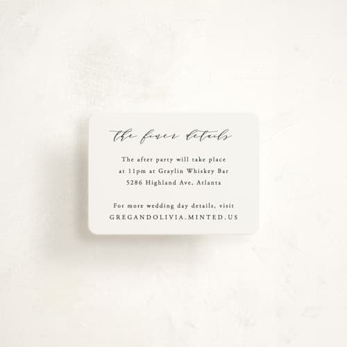 This is a lily enclosure cards with standard by Hooray Creative called classy type printing on signature in mini