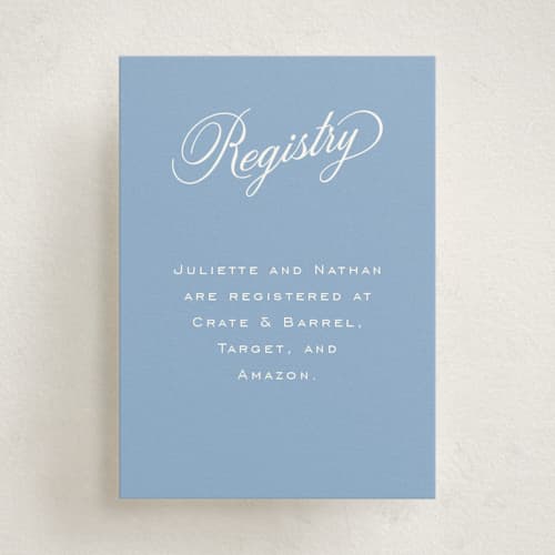 This is a bluebell enclosure cards with standard by Jessica Williams called marenza printing on signature in mini