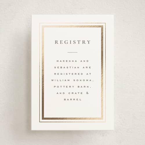 This is a chantilly enclosure cards with foil pressed by Wildfield Paper Co called hampton printing on signature in mini