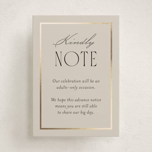 This is a champagne enclosure cards with foil pressed by Kristin Oliversen called luxe lines printing on signature in mini