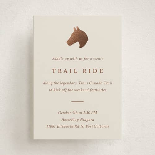 This is a midnight enclosure cards with foil pressed by Sam Dubeau called equestrian printing on signature in mini
