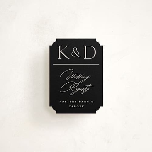 This is a ecru enclosure cards with standard by Erica Krystek called modern monogram printing on signature in mini