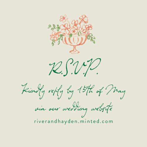 This is a garden enclosure cards with standard by Cass Loh called tablescape drawing printing on signature in mini
