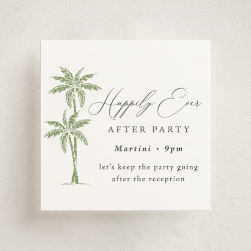 This is a leaf enclosure cards with standard by Olivia Raufman called palm monogram printing on signature in mini