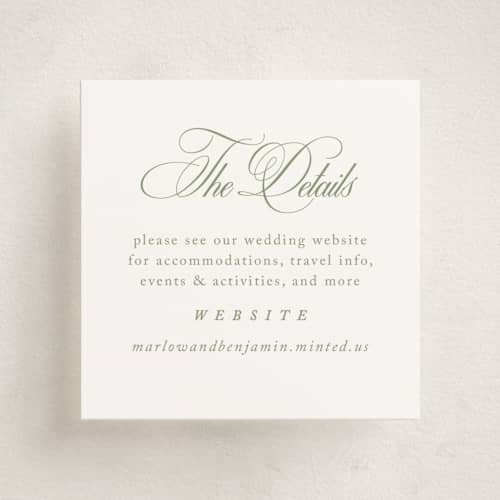 This is a garden enclosure cards with standard by Kelly Schmidt called chic script printing on signature in mini