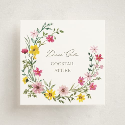 This is a peony enclosure cards with standard by Yaling Hou Suzuki called wildflower wreath printing on signature in mini