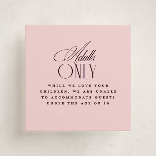 This is a plum enclosure cards with standard by Owl and Toad called sophisticate printing on signature in mini
