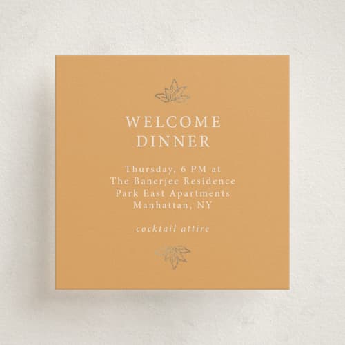 This is a ochre enclosure cards with foil pressed by Hannah Bowman called marigold printing on signature in mini