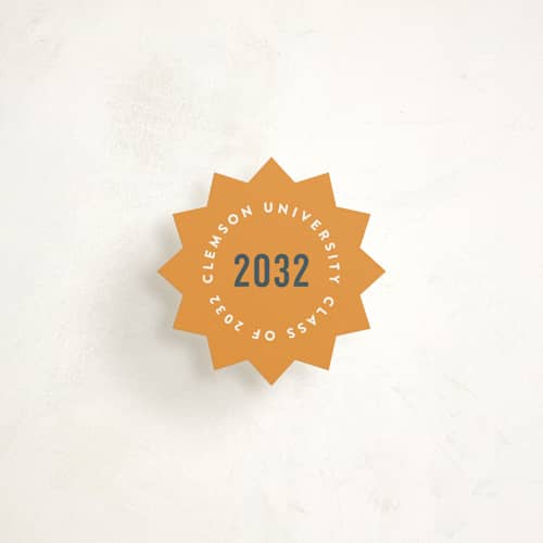 This is a tangerine insert cards with standard by Sara Hicks Malone called graduation year printing on signature in mini
