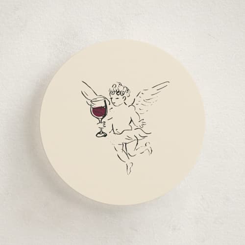 This is a soft ivory enclosure cards with standard by Cass Loh called angel printing on signature in mini