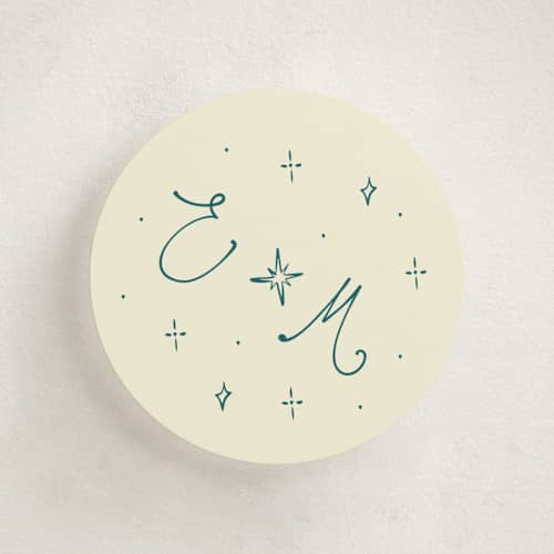 This is a teal enclosure cards with standard by Ani Somi called doodle star monogram printing on signature in mini