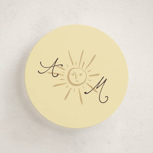 This is a butter enclosure cards with standard by Ani Somi called radiant sun monogram printing on signature in mini