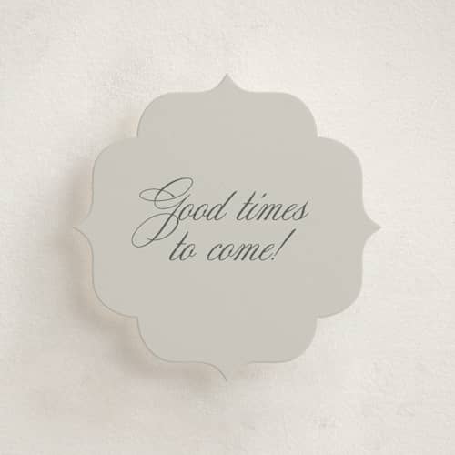 This is a champagne enclosure cards with standard by Sara Hicks Malone called belle meade printing on signature in mini